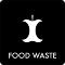 Piktogram Food waste 12x12 cm Selvklæbende Sort
