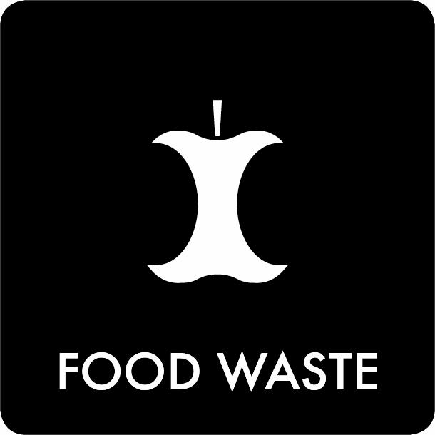 Piktogram Food waste 12x12 cm Selvklæbende Sort