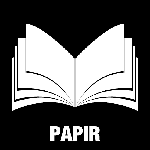 Piktogram Papir 15x15 cm Kontursnitt Hvit