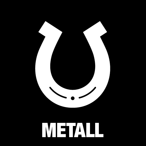 Piktogram Metall 15x15 cm Kontursnitt Hvit