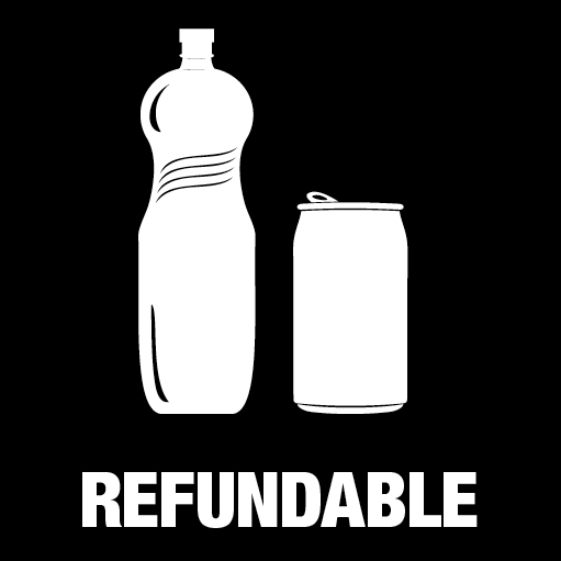 Piktogram Refundable 15x15 cm Kontursnitt Hvit