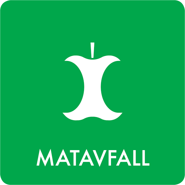 Piktogram Matavfall 12x12 cm Selvklebende Grønn