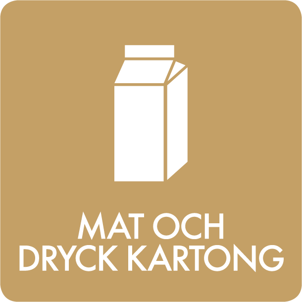 Piktogram Mat och dryck kartong 12x12 cm Självhäftande Brun