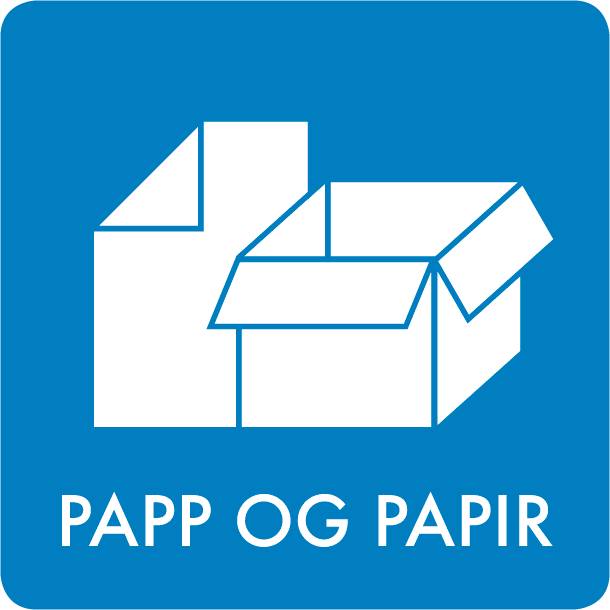 Piktogram Papp og papir 12x12 cm Selvklebende Blå