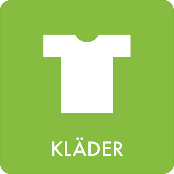 Piktogram Kläder 12x12 cm Självhäftande Ljusgrön