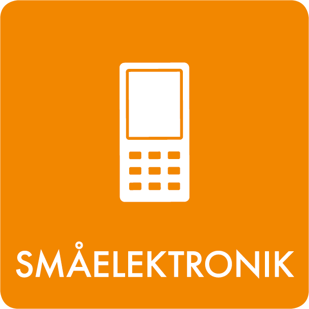 Piktogram Småelektronik 12x12 cm Självhäftande Orange