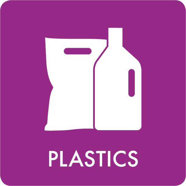 Piktogramm Plastics 12x12 cm Aufkleber Lila