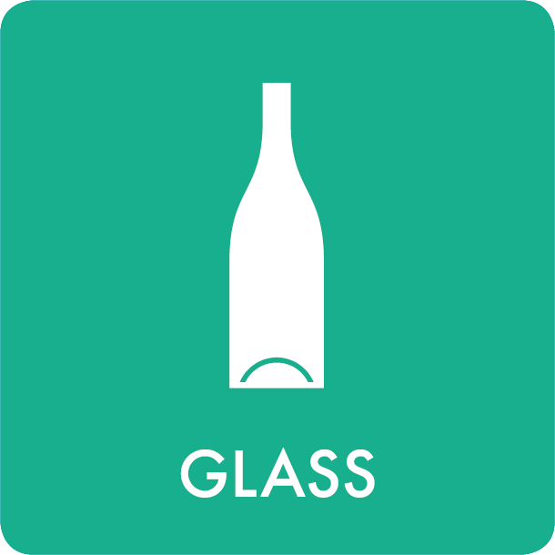 Piktogramm Glass 12x12 cm Aufkleber Grün