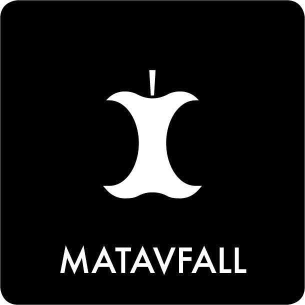 Piktogram Matavfall 12x12 cm Selvklebende Svart