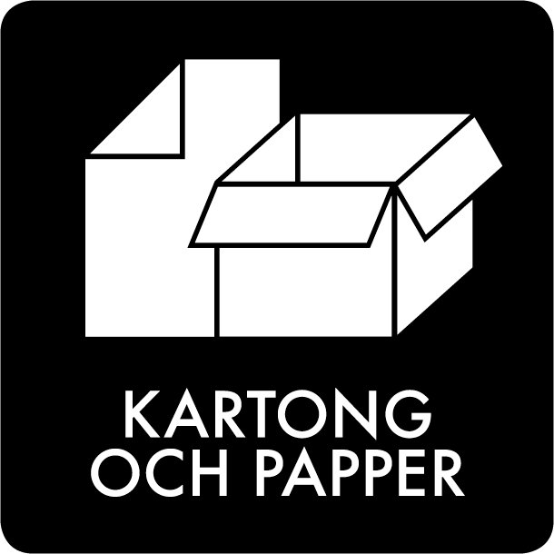 Piktogram Kartong och papper 12x12 cm Självhäftande Svart