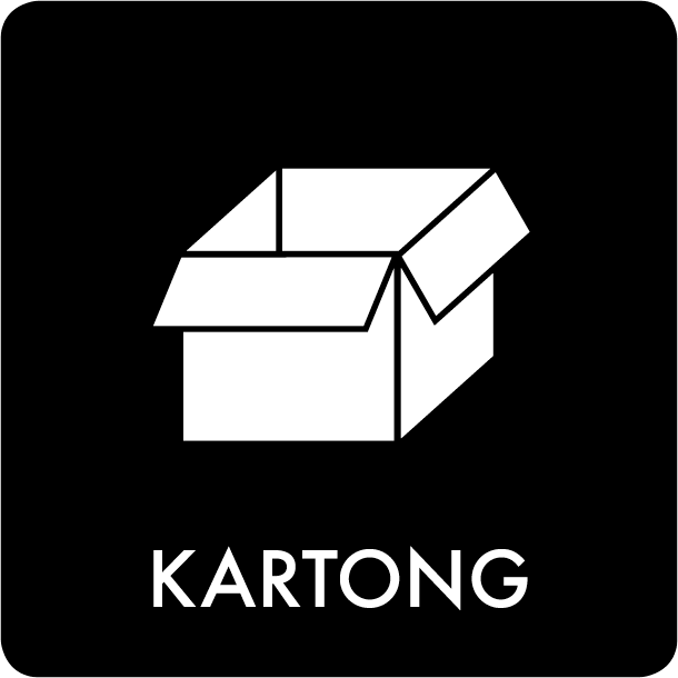 Piktogram Kartong 12x12 cm Självhäftande Svart