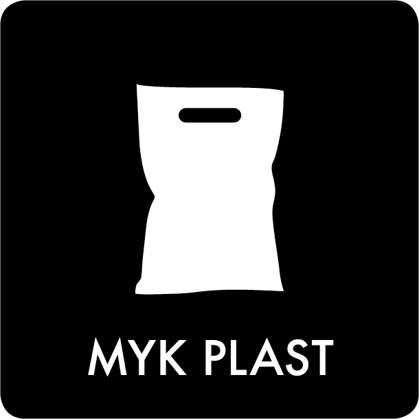 Piktogram Myk plast 12x12 cm Selvklebende Svart