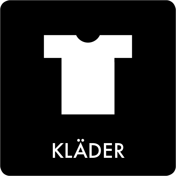 Piktogram Kläder 12x12 cm Självhäftande Svart