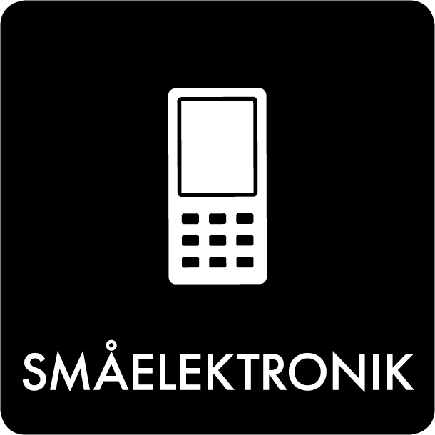 Piktogram Småelektronik 12x12 cm Självhäftande Svart