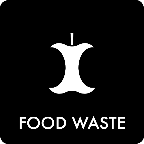 Piktogram Food waste 12x12 cm Selvklebende Svart