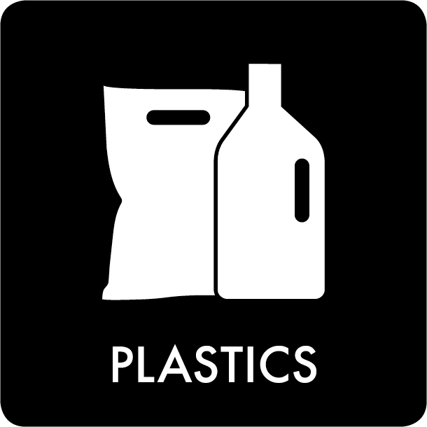 Piktogram Plastics 12x12 cm Selvklebende Svart