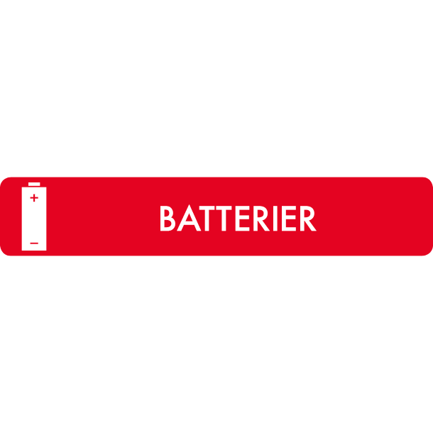 Piktogram Batterier 16x3 cm Selvklebende Rød