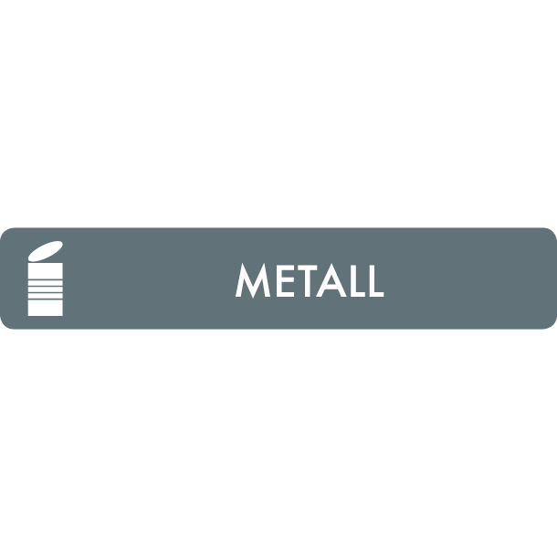 Piktogram Metall 16x3 cm Selvklæbende Grå