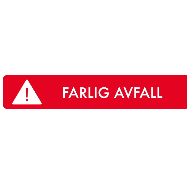 Piktogram Farlig avfall 16x3 cm Selvklebende Rød