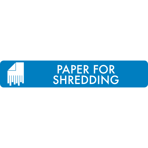 Piktogramm Paper for shredding 16x3 cm Aufkleber Blau