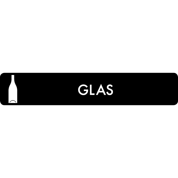 Piktogram Glas 16x3 cm Selvklæbende Sort