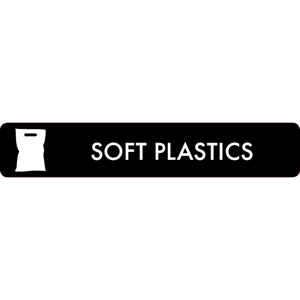 Piktogram Soft plastics 16x3 cm Selvklebende Sort