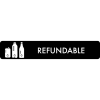 Piktogram Refundable 16x3 cm Selvklæbende Sort