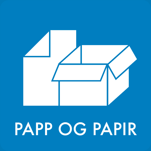 Piktogram Papp og papir 12x12 cm Magnetisk blå