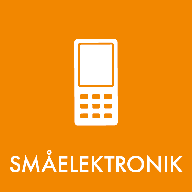 Piktogram Småelektronik 12x12 cm Magnetisk Orange