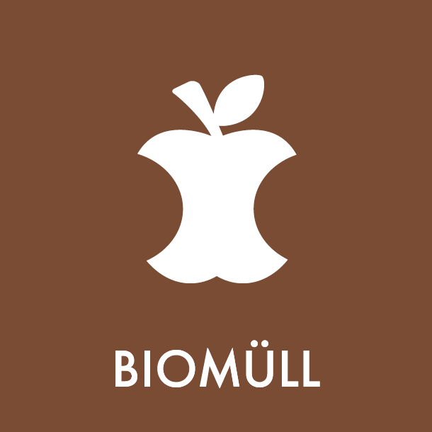 Piktogramm Biomüll 12x12 cm Magnetisch Braun