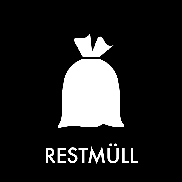 Piktogramm Restmüll 12x12 cm Magnetisch Schwarz