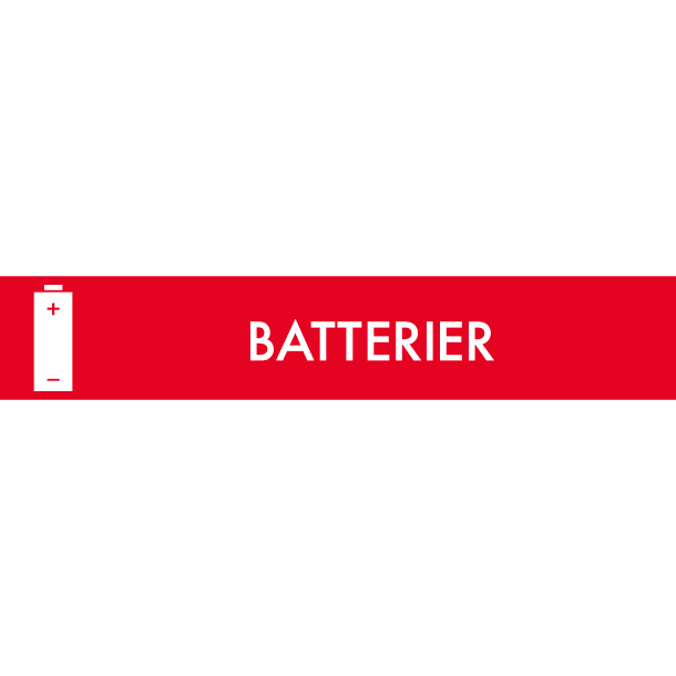 Piktogram Batterier 16x3 cm Magnetisk Rød