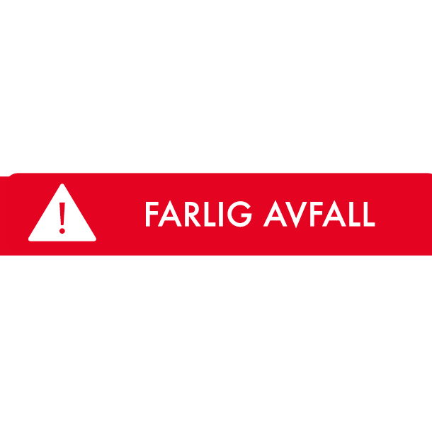 Piktogram Farlig avfall 16x3 cm Magnetisk Rød