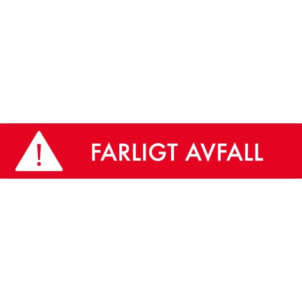 Piktogram Farligt avfall 16x3 cm Magnetisk Röd