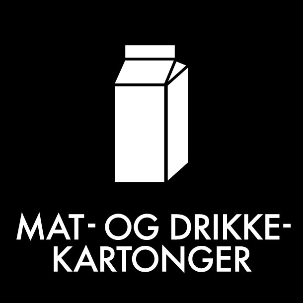 Piktogram Mat- og drikkekartonger 12x12 cm Magnetic Svart