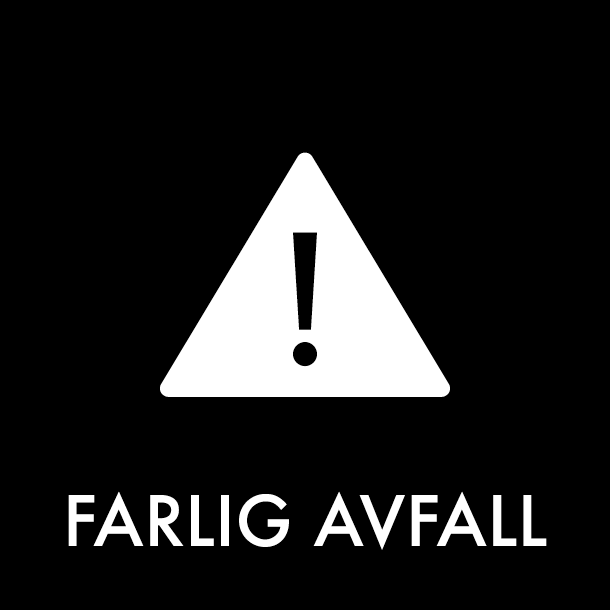 Piktogram Farlig avfall 12x12 cm Magnetisk Svart