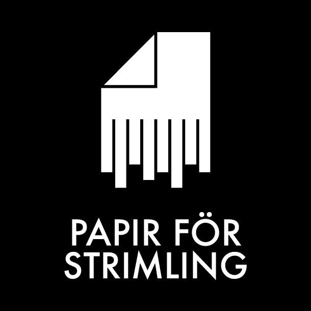 Piktogram Papper för strimling 12x12 cm Magnetisk Svart