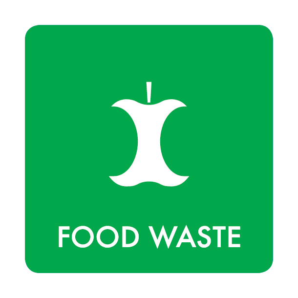 Piktogram Food waste 10x10 cm Selvklebende Grønn