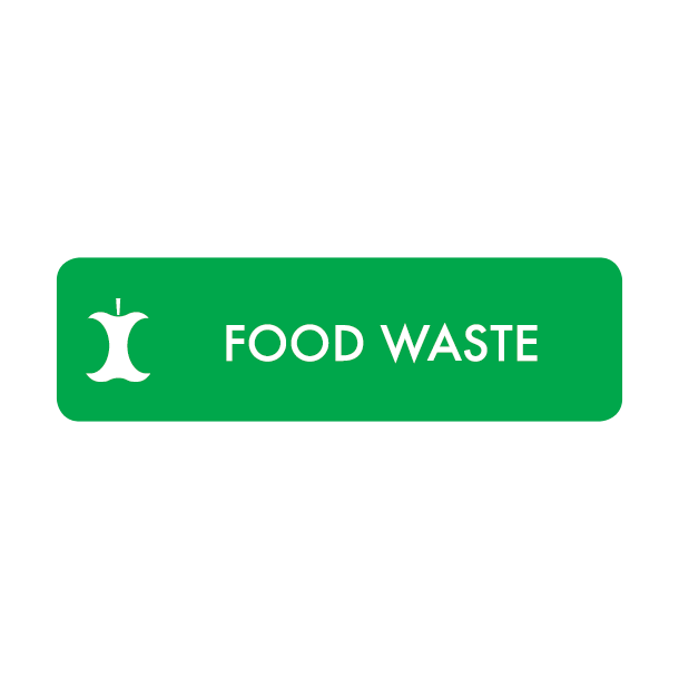Piktogram Food waste 10x3 cm Selvklebende Grønn