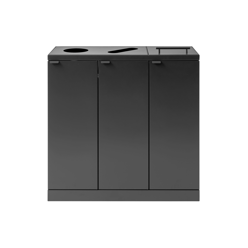 Bica Modell 875 Abfalltrennung 3x65 Liter Deckel/Geformte Öffnungen