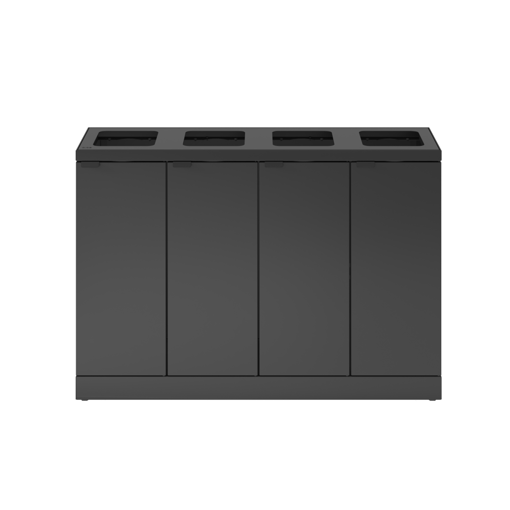 Bica Modell 878 Abfalltrennung 4x45 Liter Vier Öffnungen Anthrazit