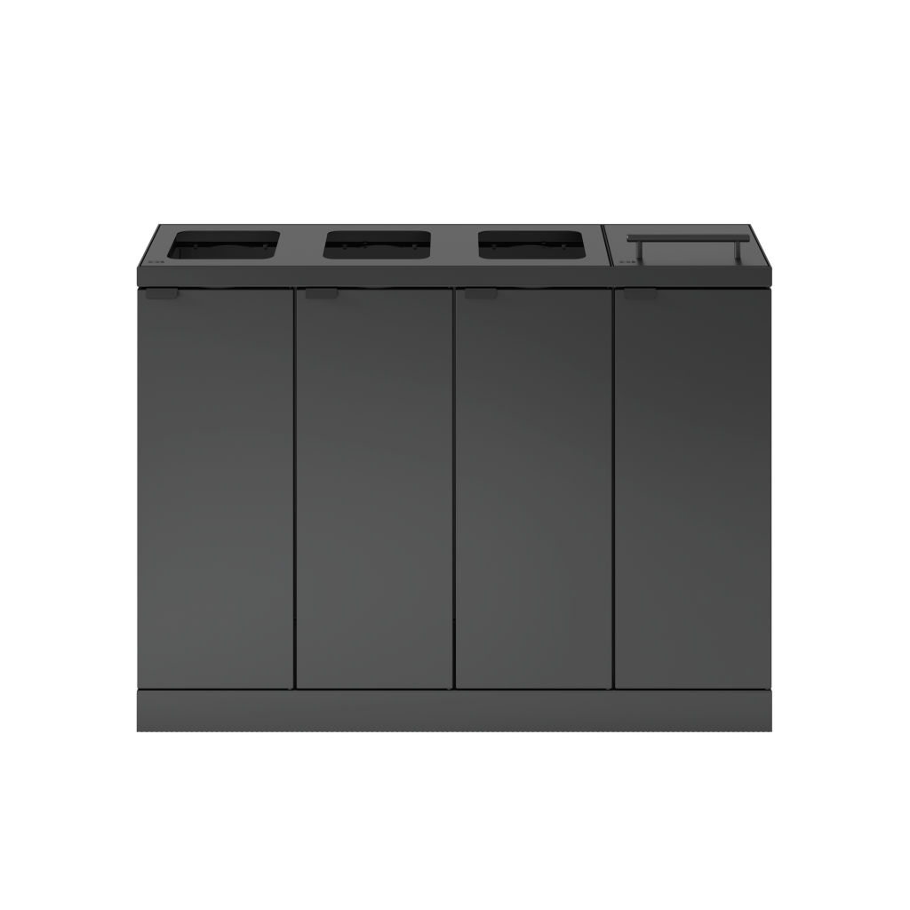 Bica Modell 892 Abfalltrennung 4x60 Liter Deckel/Öffnungen offen