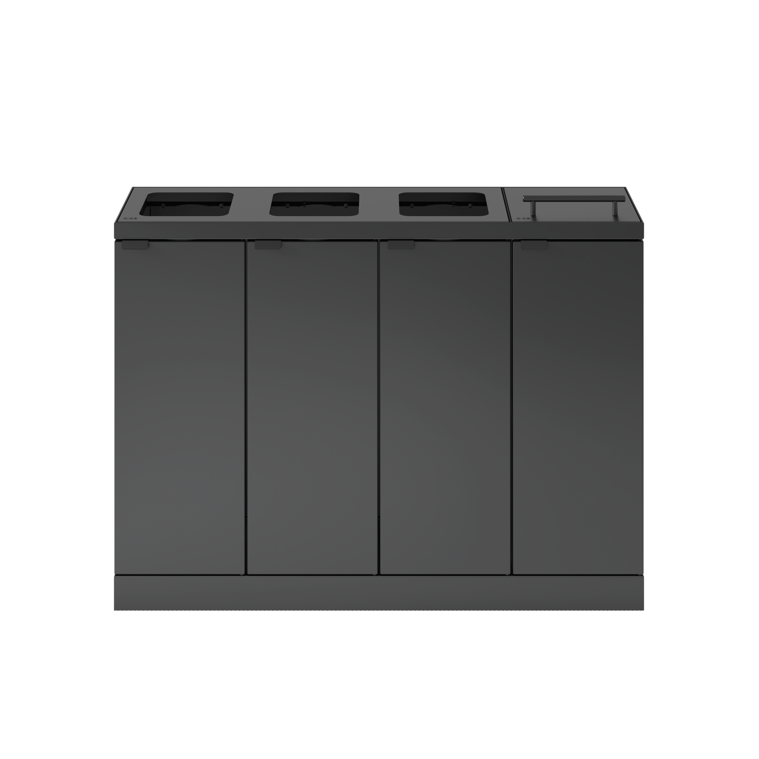 Bica Model 892 Avfallssortering 4x60 liter Løftelokk/åpne innkast