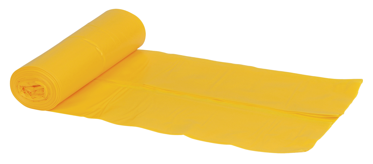 Plastikbeuteln 60 Liter LDPE, recycelt Gelb