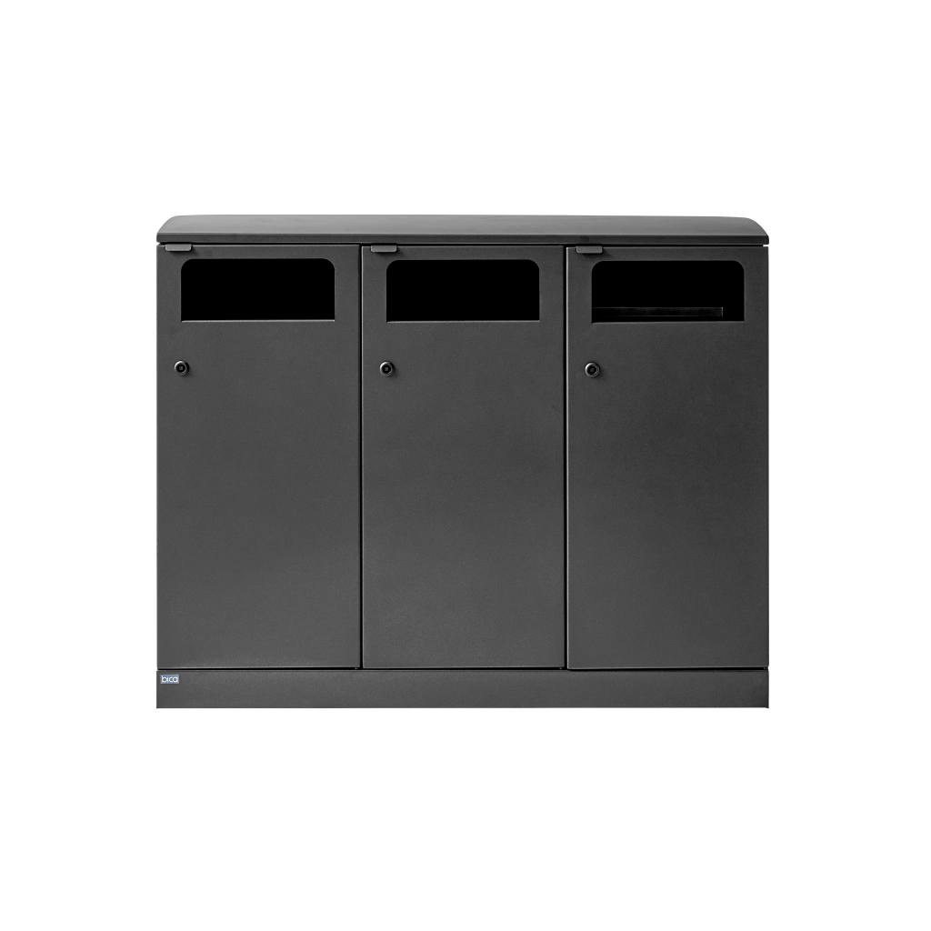 Bica Modell 713 Abfalltrennung 3x100 Liter Schwarz Anthrazit