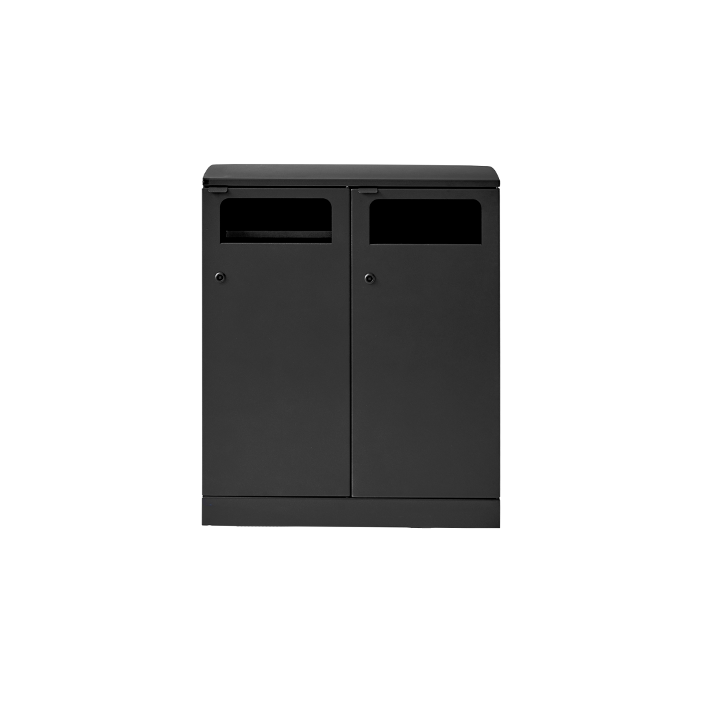 Bica Model 712 Waste sorting 2x100 ltr. Black