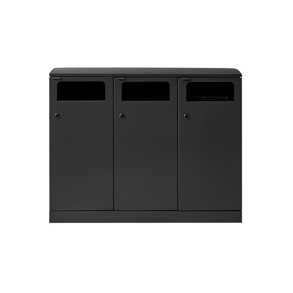 Bica Model 713 Waste sorting 3x100 ltr. Black